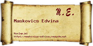 Maskovics Edvina névjegykártya